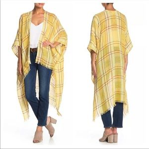Free People Yellow Plaid Reverie Kimono